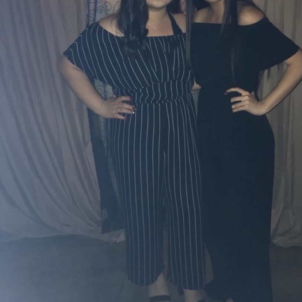 Striped Off the Shoulder Jumpsuit